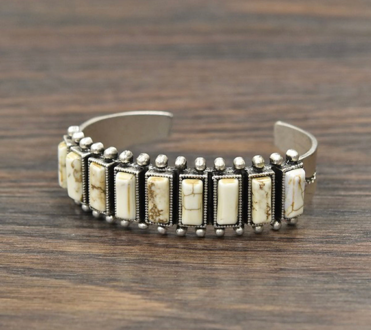 Navajo white stone cuff bracelet