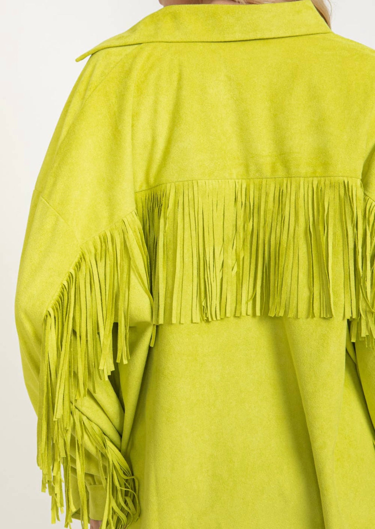 Green fringe button down